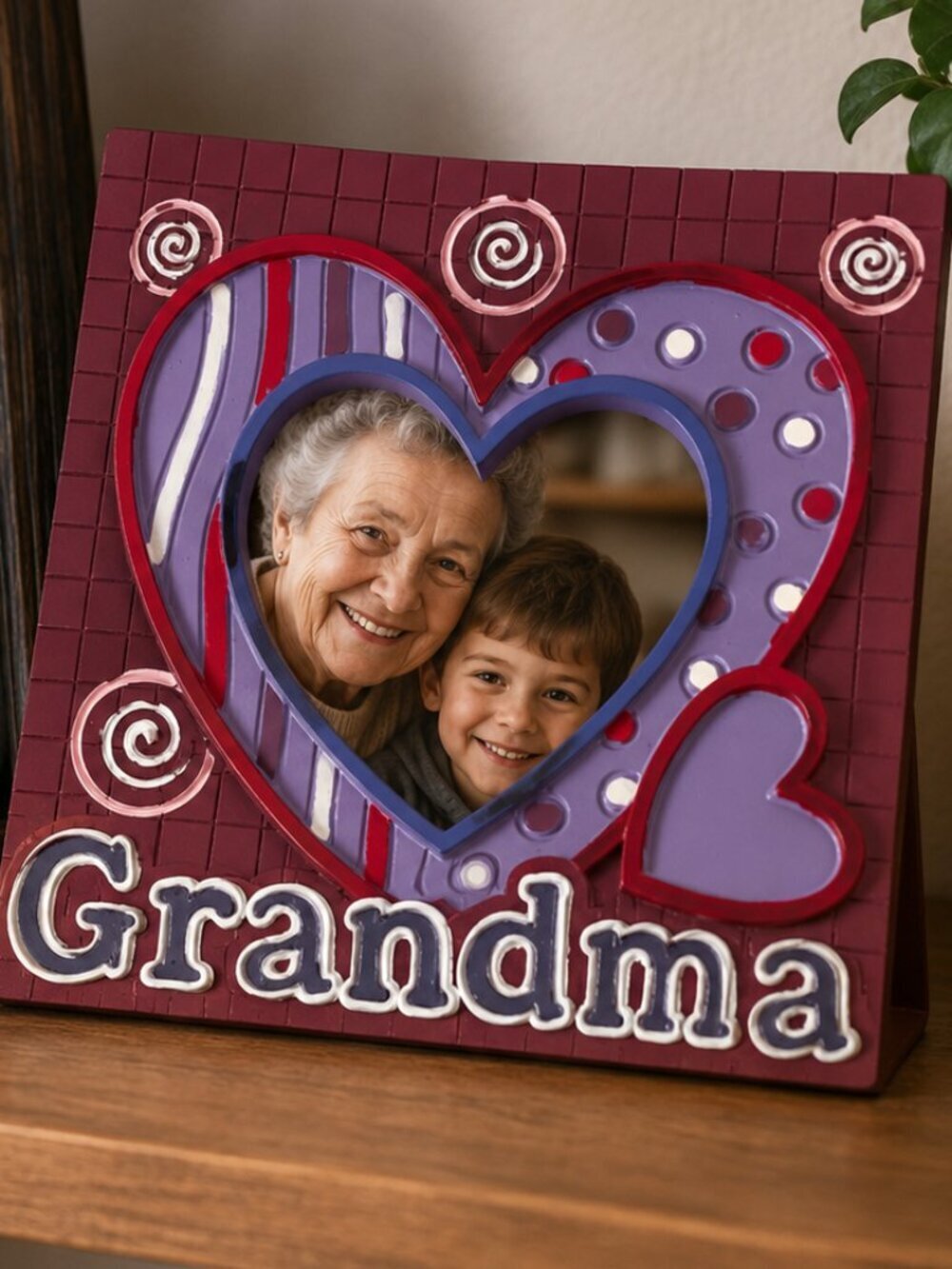 Grandma Heart' Picture Frame - Gift for Hippie Grandmother, Granny Gift NIB VTG